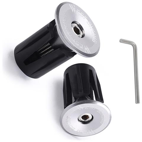 Tappi Terminali Per Manubrio Bici In Lega Di Alluminio Con Chiave Inglese Silver - Foto 2