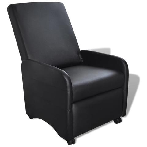 Lusso Casadino - Poltrona Reclinabile Nera In Similpelle - Foto 2