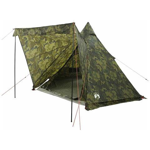 Tenda Familiare Tipi per 6 Persone Mimetica Impermeabile - Foto 2