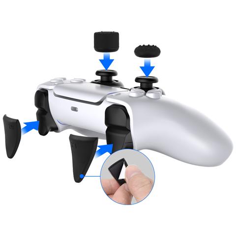 Copri Pulsanti In Silicone Nero Per Controller Ps5 - Foto 1