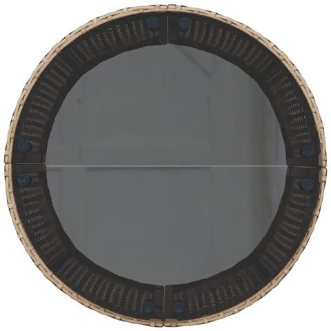 Divano Giardino con Tavolo e Cuscini Circolare Beige Polyrattan - Foto 9