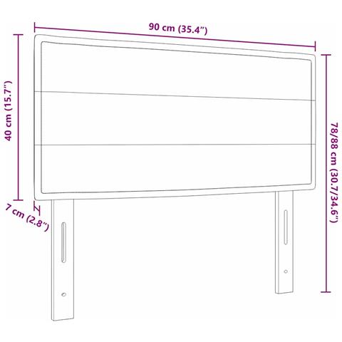 Testiera  Design Linee Grigio Chiaro 90 cm Tessuto - Foto 9