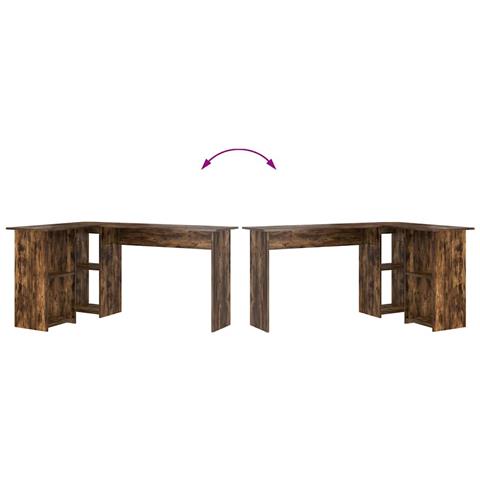 Scrivania per Computer in Rovere Affumicato Legno Ingegnerizzato - Foto 9