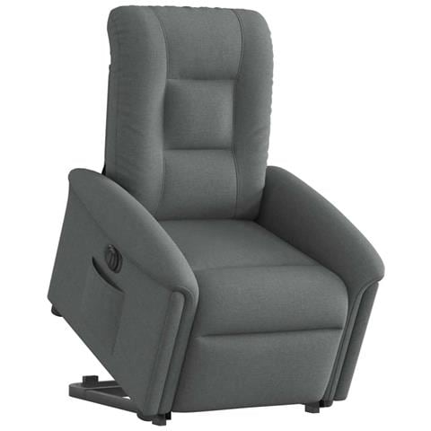Poltrona Alzapersona Reclinabile Elettrica Grigio Scuro Tessuto - Foto 2
