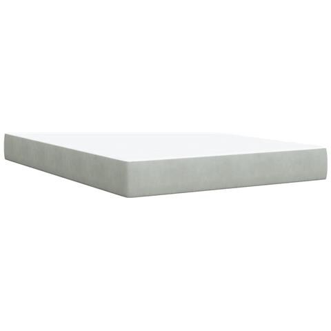 Giroletto a Molle con Materasso Grigio Chiaro 140x200cm Velluto - Foto 9