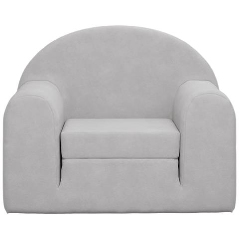 Divano Letto Per Bambini Grigio Chiaro In Morbido Peluche - Foto 2