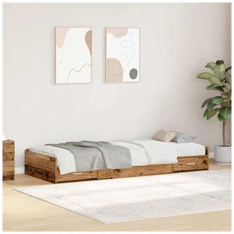 Struttura letto con contenitore Legno vecchio 100 x 200 cm - Foto 2