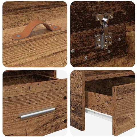 Struttura letto con contenitore Legno vecchio 100 x 200 cm - Foto 9