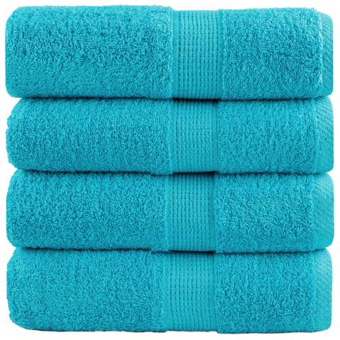 Asciugamani Ospiti SOLUND 4 pz Turchesi 30x50 cm 600 g/m² - Foto 1