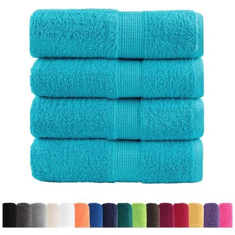 Asciugamani Ospiti SOLUND 4 pz Turchesi 30x50 cm 600 g/m² - Foto 2
