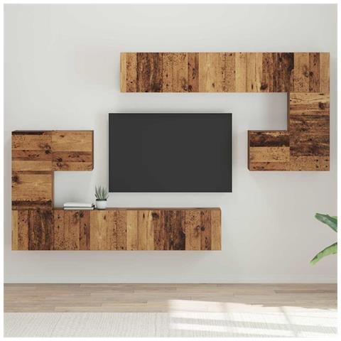 Set mobile TV 8 pcs Legno vecchio Media 30.5 x 30 x 30 cm - Foto 2