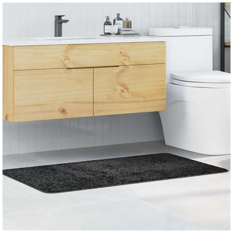 Tappeto da bagno Grigio scuro 70 x 120 cm Polipropilene - Foto 2