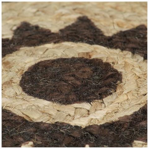 Tappeto Lavorato A Mano In Juta Con Stampa Marrone Scuro 120 Cm - Foto 5