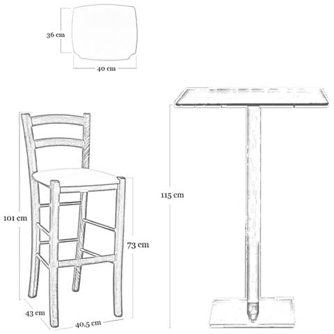 Sgabello Venezia In Legno Noce Scuro H 73 Con Seduta In Similpelle Beige - Foto 5