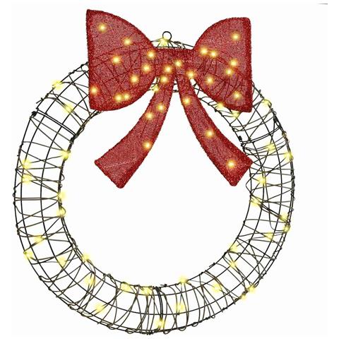 Ghirlanda con 60 LED Bianco caldo 75 cm Rattan - Foto 1