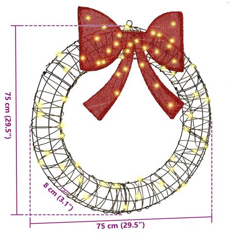 Ghirlanda con 60 LED Bianco caldo 75 cm Rattan - Foto 7