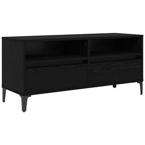 Mobile TV con cassetto Rovere Nero 100 x 34,5 x 44,5 cm - Foto 1