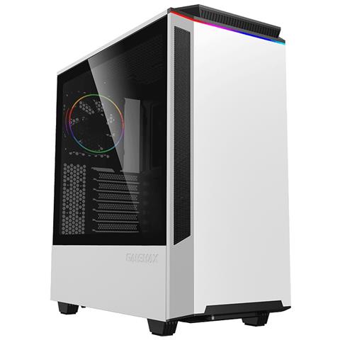 Tower Case ATX MIDI USB 3.0 PC Computer ARGB Bianco Gaming Vetro Finestra LED Paladin T801 - Foto 1