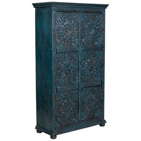 Armadio Artigianale In Legno Blu 102x44x183h Cm - Foto 1