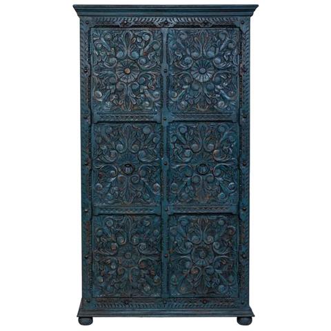 Armadio Artigianale In Legno Blu 102x44x183h Cm - Foto 2