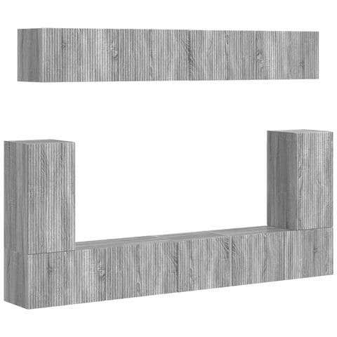 Set mobile TV 5 pcs Grigio Sonoma Legno multistrato - Foto 1