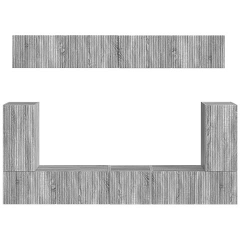 Set mobile TV 5 pcs Grigio Sonoma Legno multistrato - Foto 9