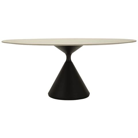 Tavolo Da Pranzo Space Rettangolare In Mdf E Ferro Crema E Nero 180x90x73 Cm - Foto 1