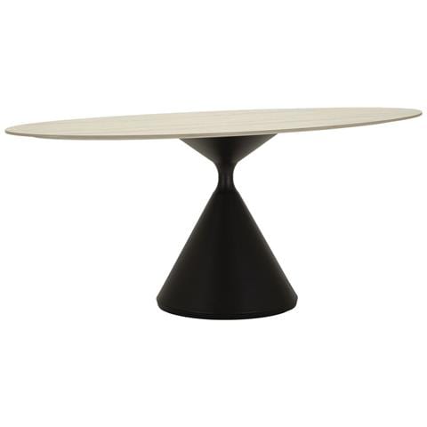 Tavolo Da Pranzo Space Rettangolare In Mdf E Ferro Crema E Nero 180x90x73 Cm - Foto 2