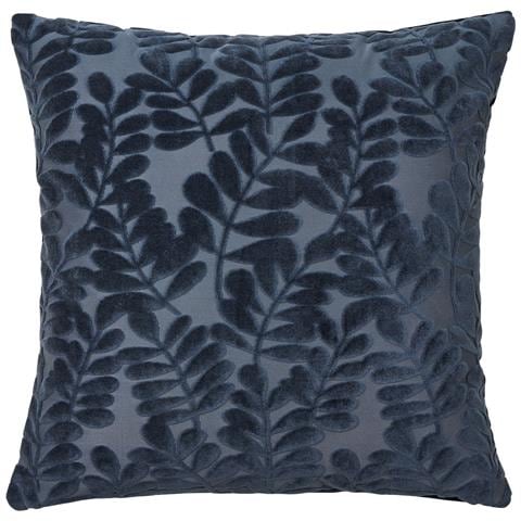 Cuscino Yona Blu Con Motivo Foglie In Rilievo 45×45 Cm - Foto 1