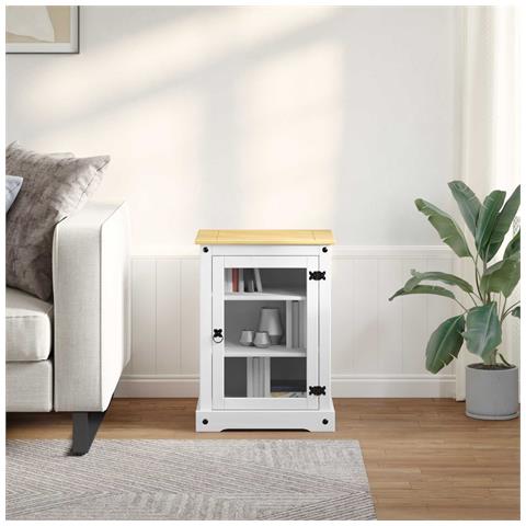 Mobile HiFi Bianco 60 x 50 x 82 cm Pino massello - Foto 2