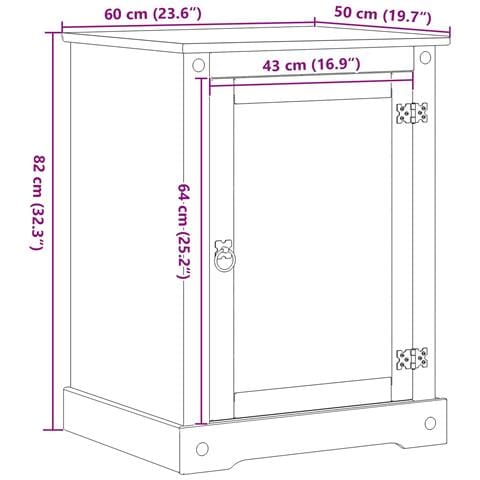 Mobile HiFi Bianco 60 x 50 x 82 cm Pino massello - Foto 9