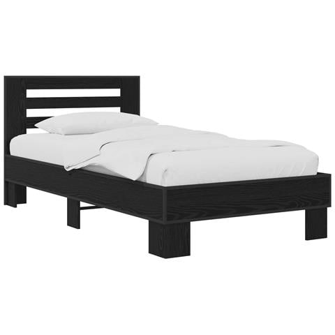 Struttura letto con testata Rovere Nero 80 x 200 cm - Foto 1