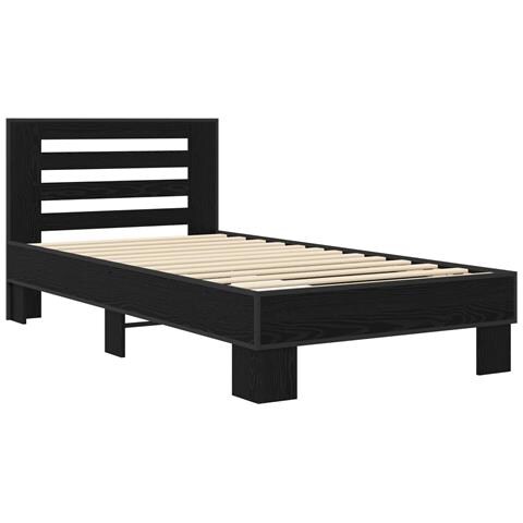 Struttura letto con testata Rovere Nero 80 x 200 cm - Foto 2