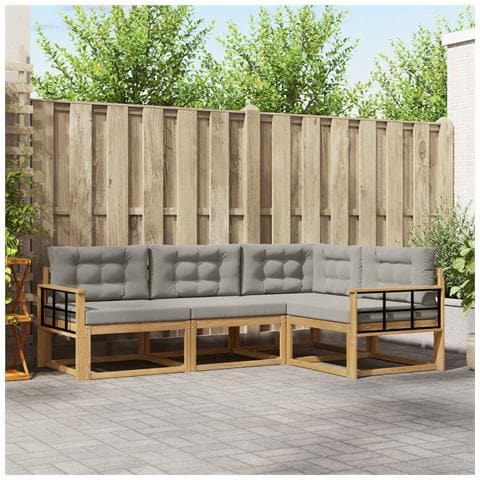 Set di divani da esterno 3 pcs Bianco e Grigio Chiaro - Foto 2