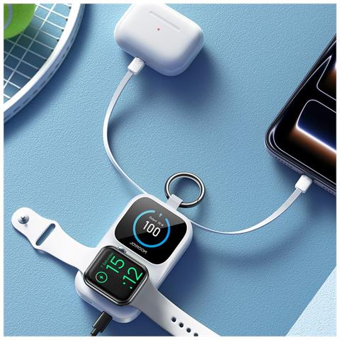 Power Bank Da 5000 Mah Con Ricarica Wireless Per Orologi, Bianco - Foto 7