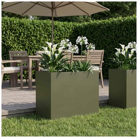 Vaso da giardino Verde Oliva 80 x 40 x 60 cm - Foto 2