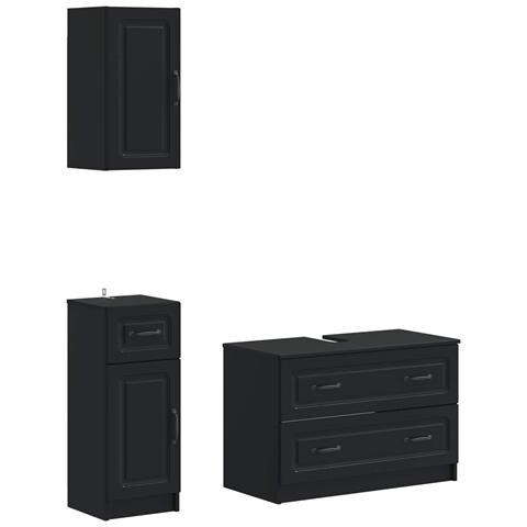 Set di armadietti da bagno in 3 pezzi UTRECHT Nero - Foto 1