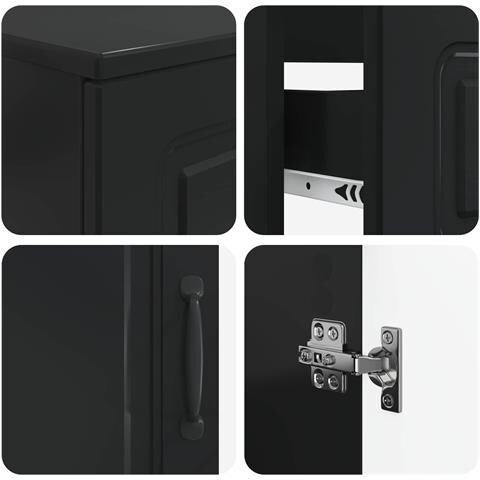 Set di armadietti da bagno in 3 pezzi UTRECHT Nero - Foto 10