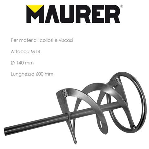 Mescolatore in acciaio zincato diametro 140 mm per materiali viscosi - Foto 2