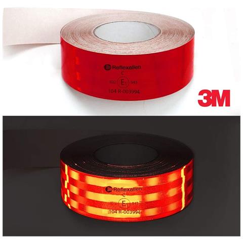 Pellicola Adesiva Omologata Retroriflettente 3M per Bordatura Veicoli, Rosso, 50 mm x 50 m - Foto 6
