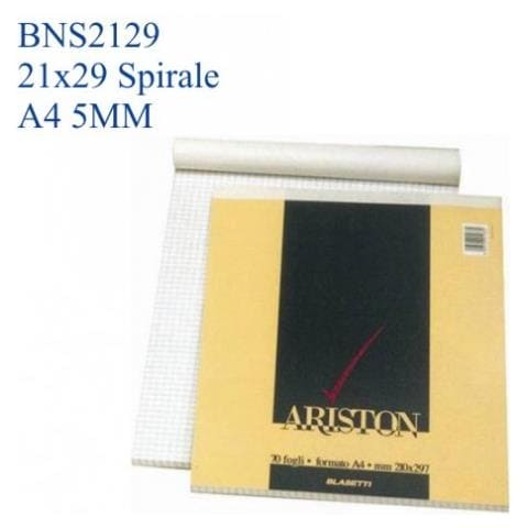 10 Bloc Notes Spirale Ariston 21x29 A4 5mm 60fg Blasetti1088 - Foto 1