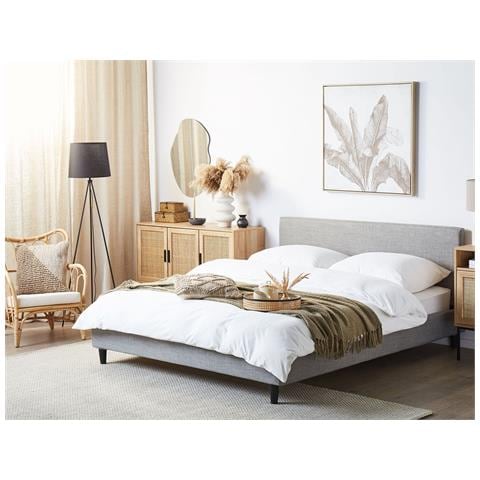 Letto Sfoderabile Grigio Chiaro Con Illuminazione Led Bianca 160 X 200 Cm Fitou - Foto 13