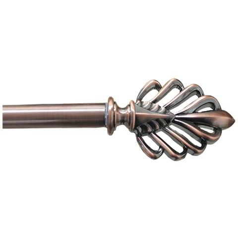 Bastone Bastoni Per Tenda Estensibile Cm. 120 - 200 Serie Foglia Rame Anticato - Foto 1