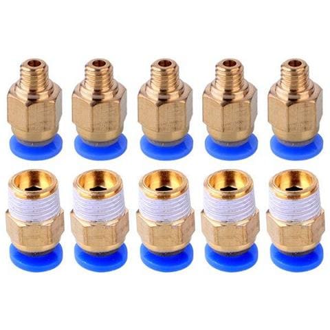 5 X Pc4-m6 5 X Pc4-m10 4 Millimetri Pneumatico Filettato Attacco Rapido (pc4 (m6 M10) 5)  - Foto 1