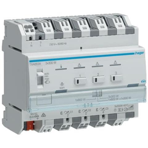 Txa663a. Produkttyp: Dimmerauslser, Befestigungstyp: Din-schienenmontage, Anzahl Kanle: 3 Kanle. Maximale Schaltleistung: 300 W (txa663a) - Foto 1