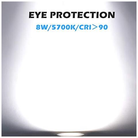 Led Ha Messo Le Luci Di Soffitto 8w Rotonde Downlights Montaggio A Soffitto Lampade Cut 65-45mm 800lm Bianco Luce Diurna 5700k 4 Pack - Foto 2