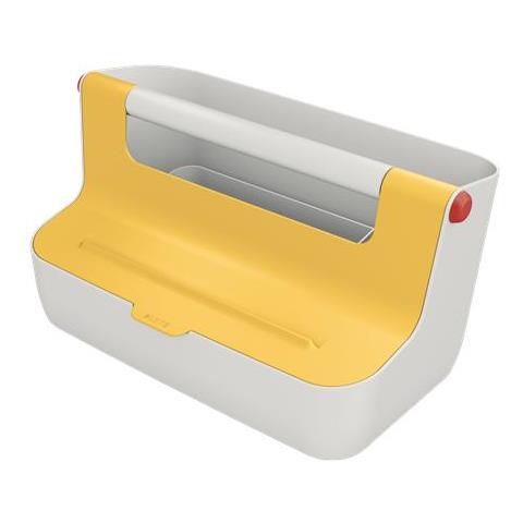 Leitz 61250019 Scatola Di Conservazione Armadietto Portaoggetti Rettangolare Acrilonitrile Butadiene Stirene (abs) Bianco, Giallo - Foto 1