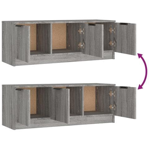 Mobile Tv Grigio Sonoma 102x35x36,5 Cm In Legno Multistrato - Foto 9