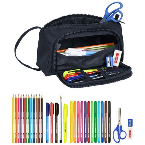 Astuccio Per La Scuola Con Accessori F.c. Barcelona Rosso Granato Blu Marino (32 Pezzi) - Foto 2