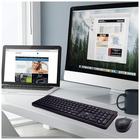 Tastiera e Mouse Wireless 8054392616846  (Layout Spagnolo) Colore Nero - Foto 2